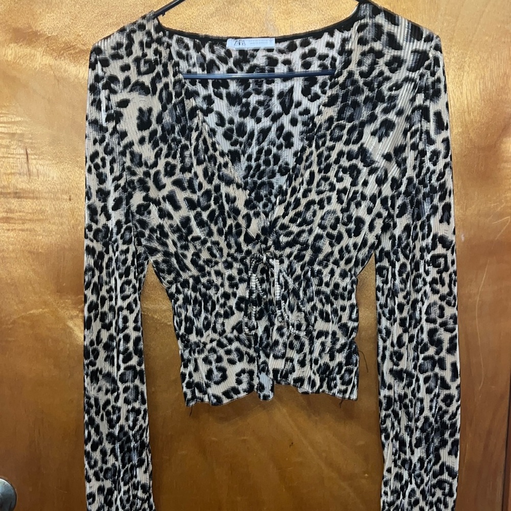 Like New Zara Leopard Print Blouse